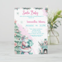 Uitnodiging voor Santa Baby shower