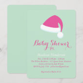 Uitnodiging voor Santa Baby shower - Munt groen (Voorkant / Achterkant)