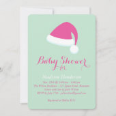 Uitnodiging voor Santa Baby shower - Munt groen (Voorkant)