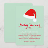 Uitnodiging voor Santa Baby shower - rood en groen (Voorkant / Achterkant)