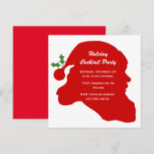 Uitnodiging voor Santa Head Holiday Party (Voorkant / Achterkant)
