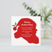 Uitnodiging voor Santa Head Holiday Party (Staand voorkant)