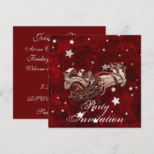 Uitnodiging voor Santa Party (Voorkant / Achterkant)