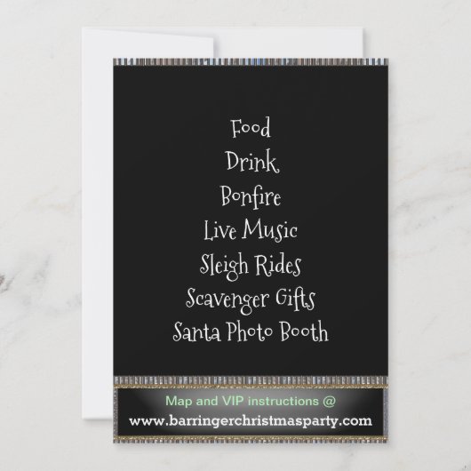 Uitnodiging voor Santa Sleigh Ride Holiday Party (Achterkant)