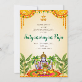 Uitnodiging voor Satya Narayan katha Satyanarayan