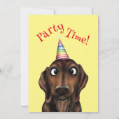 Uitnodiging voor Sausage Dog Feestje (Achterkant)