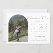 Uitnodiging voor 'Save the Date' met boogkalenderf