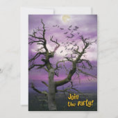 Uitnodiging voor Scary Bat Tree Halloween-partij (Voorkant)