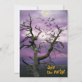 Uitnodiging voor Scary Bat Tree Halloween-partij