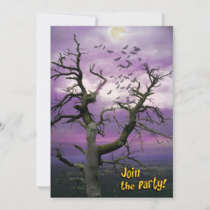 Uitnodiging voor Scary Bat Tree Halloween-partij