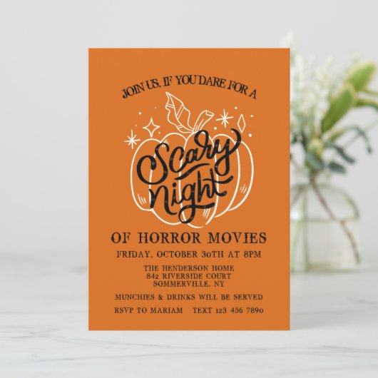 Uitnodiging voor Scary Night Halloween (Staand voorkant)