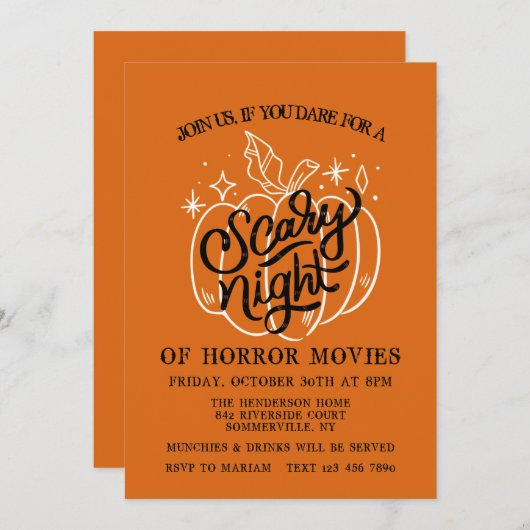 Uitnodiging voor Scary Night Halloween (Voorkant / Achterkant)