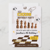 Uitnodiging voor schaakverjaardagsfeestje voor sch (Voorkant)