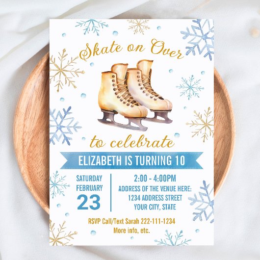 Uitnodiging voor schaatsen op verjaardag