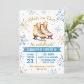 Uitnodiging voor schaatsen op verjaardag (Staand voorkant)