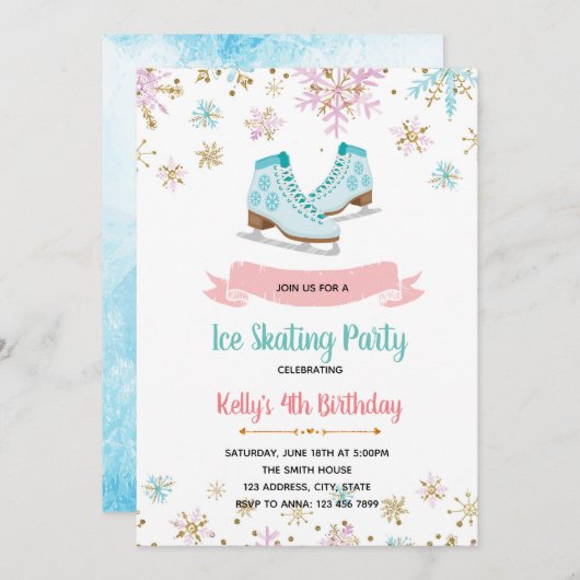 Uitnodiging voor schaatspartij (Voorkant / Achterkant)