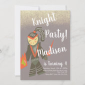 Uitnodiging voor Schattig Ridder Feestje Doodle (Voorkant)