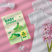 Uitnodiging voor Schattige Caterpillar Baby shower