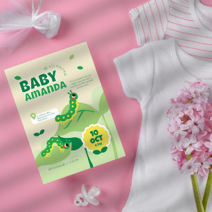 Uitnodiging voor Schattige Caterpillar Baby shower