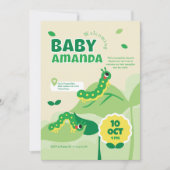 Uitnodiging voor Schattige Caterpillar Baby shower (Voorkant)