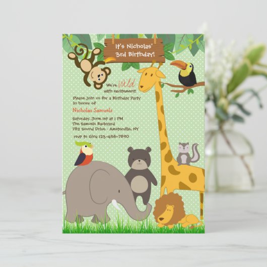 Uitnodiging voor Schattigee Oerwouden (Staand voorkant)