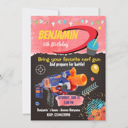 Uitnodiging voor schietoorlog (Voorkant)