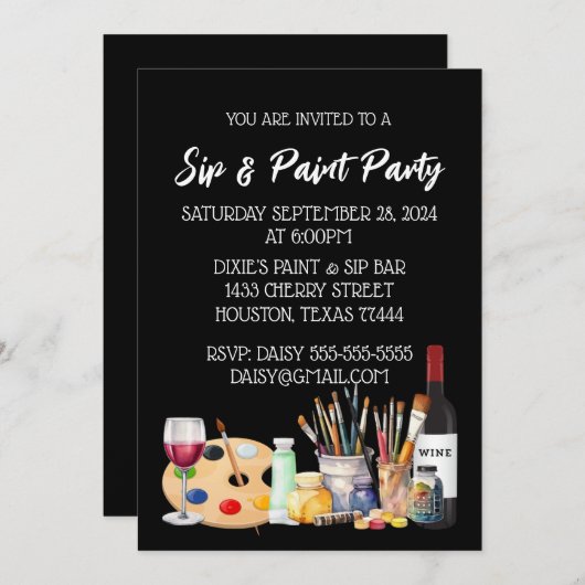 Uitnodiging voor schip en verf (Voorkant / Achterkant)