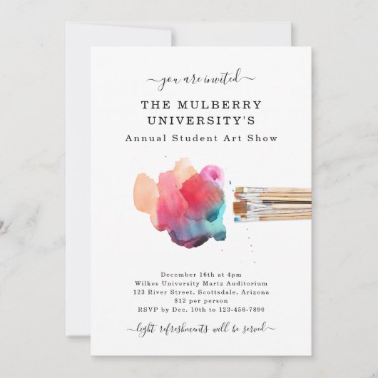 Uitnodiging voor School of Studio Art Show (Voorkant)