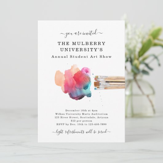 Uitnodiging voor School of Studio Art Show (Staand voorkant)