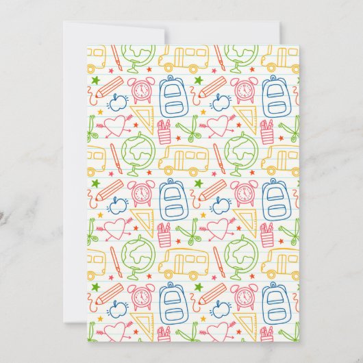 Uitnodiging voor schoolbus verjaardagsfeestje (Achterkant)