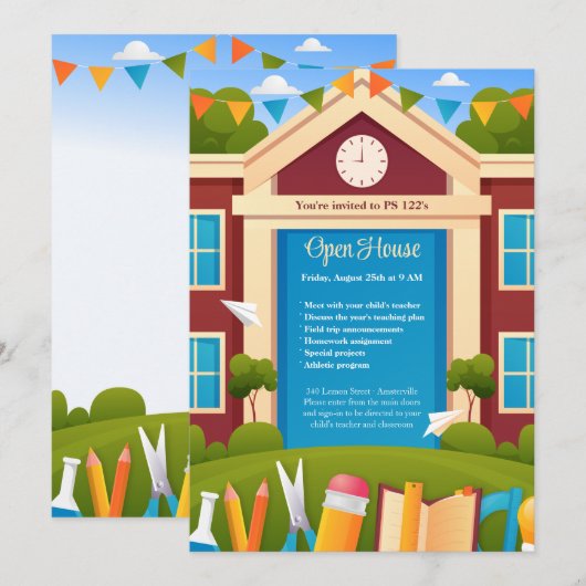 Uitnodiging voor schooldagen (Voorkant / Achterkant)