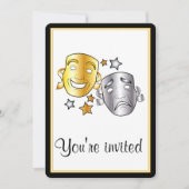 Uitnodiging voor schoolspelen met dramaskers (Voorkant)