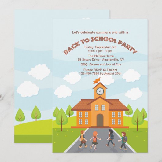 Uitnodiging voor schooltijd (Voorkant / Achterkant)