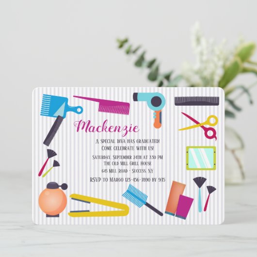 Uitnodiging voor schoonheidsschool elementen (Staand voorkant)