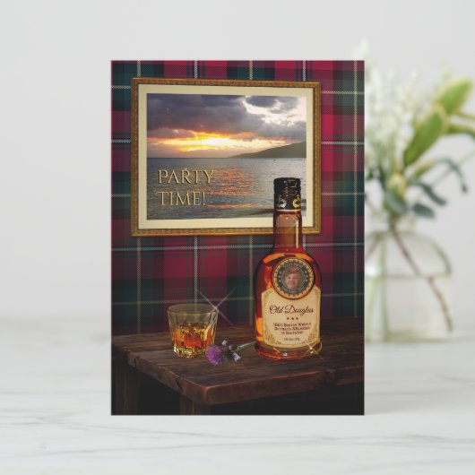 Uitnodiging voor Schotse Whisky Verjaardag (aanpas (Staand voorkant)