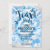 Uitnodiging voor schuimfeest jongen tie-dye schuim (Voorkant)