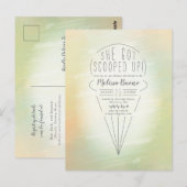 Uitnodiging voor Scooped Up Ice Cream Theme Shower (Voorkant / Achterkant)