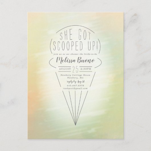 Uitnodiging voor Scooped Up Ice Cream Theme Shower (Voorkant)