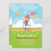 Uitnodiging voor scooter Girl (Voorkant / Achterkant)