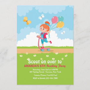 Uitnodiging voor scooter Girl