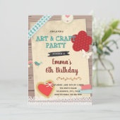 Uitnodiging voor scrapbook- en kunstfeestthema (Staand voorkant)