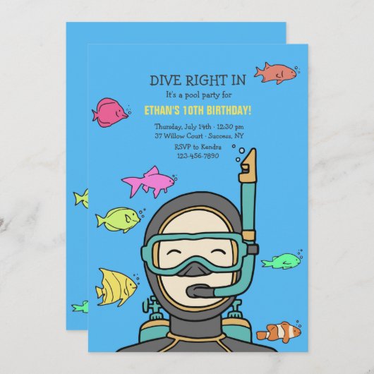 Uitnodiging voor scuba (Voorkant / Achterkant)