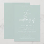 Uitnodiging voor Seafoam Wedding (Voorkant / Achterkant)