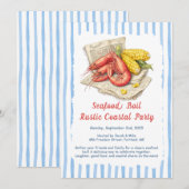 Uitnodiging voor Seafood Boil Party - Rustic Coast (Voorkant / Achterkant)
