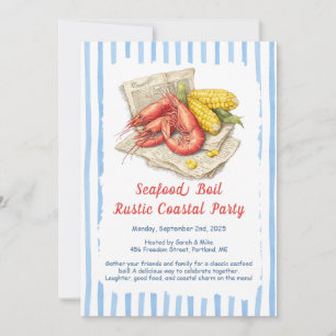 Uitnodiging voor Seafood Boil Party - Rustic Coast