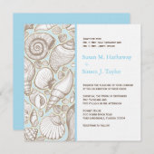 Uitnodiging voor Seashell Wedding (Voorkant / Achterkant)