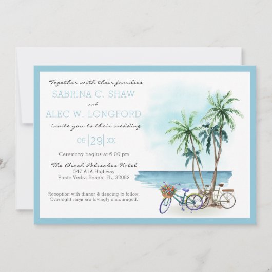 Uitnodiging voor Seaside Wedding Suite (Voorkant)