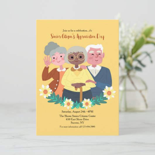 uitnodiging voor seniorendag (Staand voorkant)