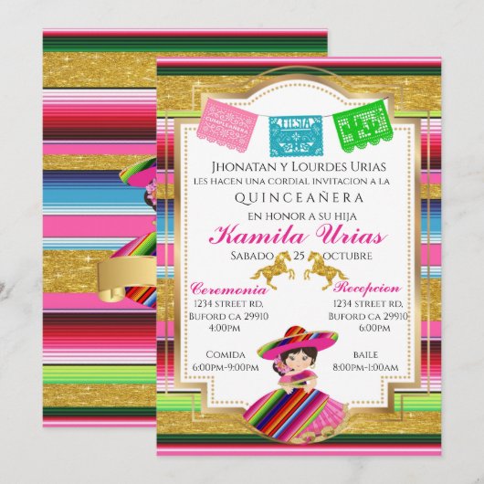 Uitnodiging voor Serape Quince (Voorkant / Achterkant)