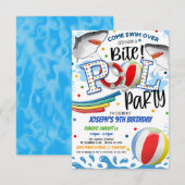Uitnodiging voor Shark Attack Pool Party (Voorkant / Achterkant)